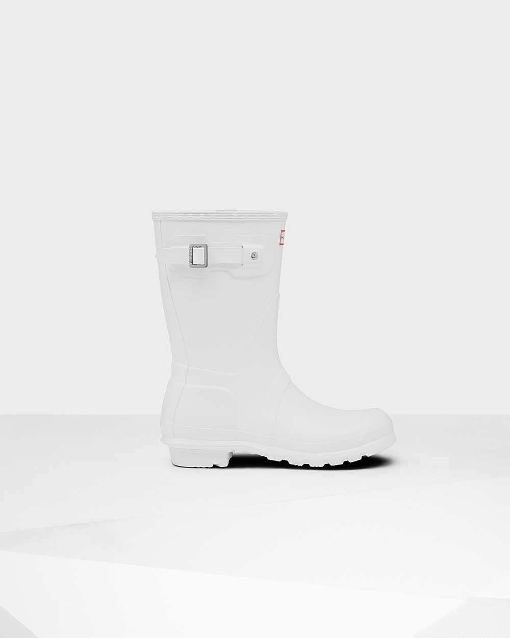 Womens Hunter Original Short Mid-Calf Rain Boots White | CQAJRZ-127